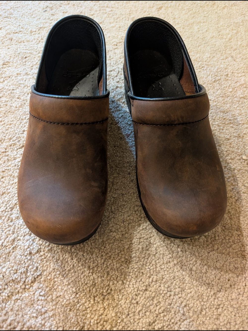 Dansko Black Leather Clog Insole Detail